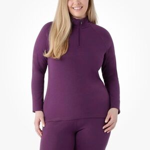 Smartwool Women's Classic Thermal Merino Base Layer 1/4 Zip Purple Iris Sz 4X